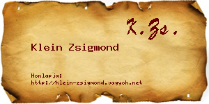 Klein Zsigmond névjegykártya
